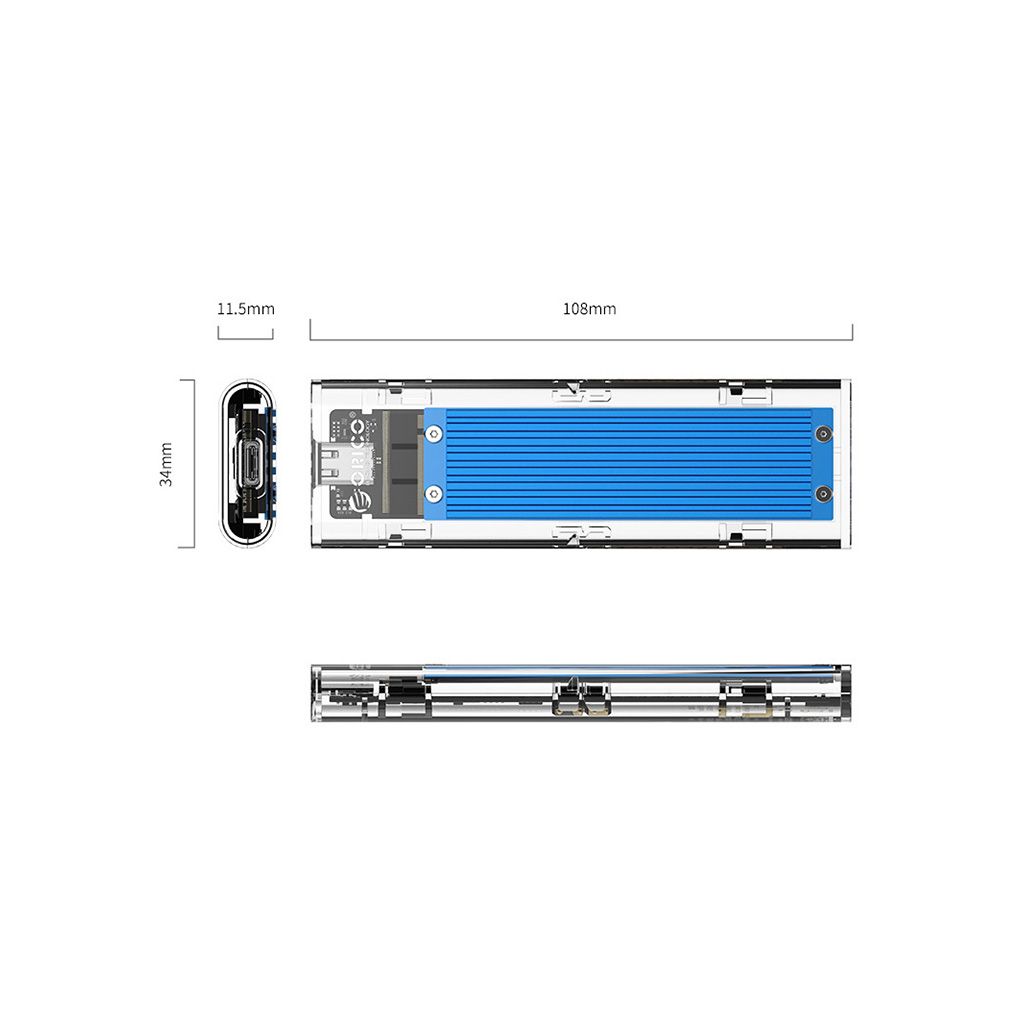 Orico vanjsko kućište za TCM2M SSD, M.2 NVMe/sata 2230-2280 do USB3.1 Gen2 Type-C