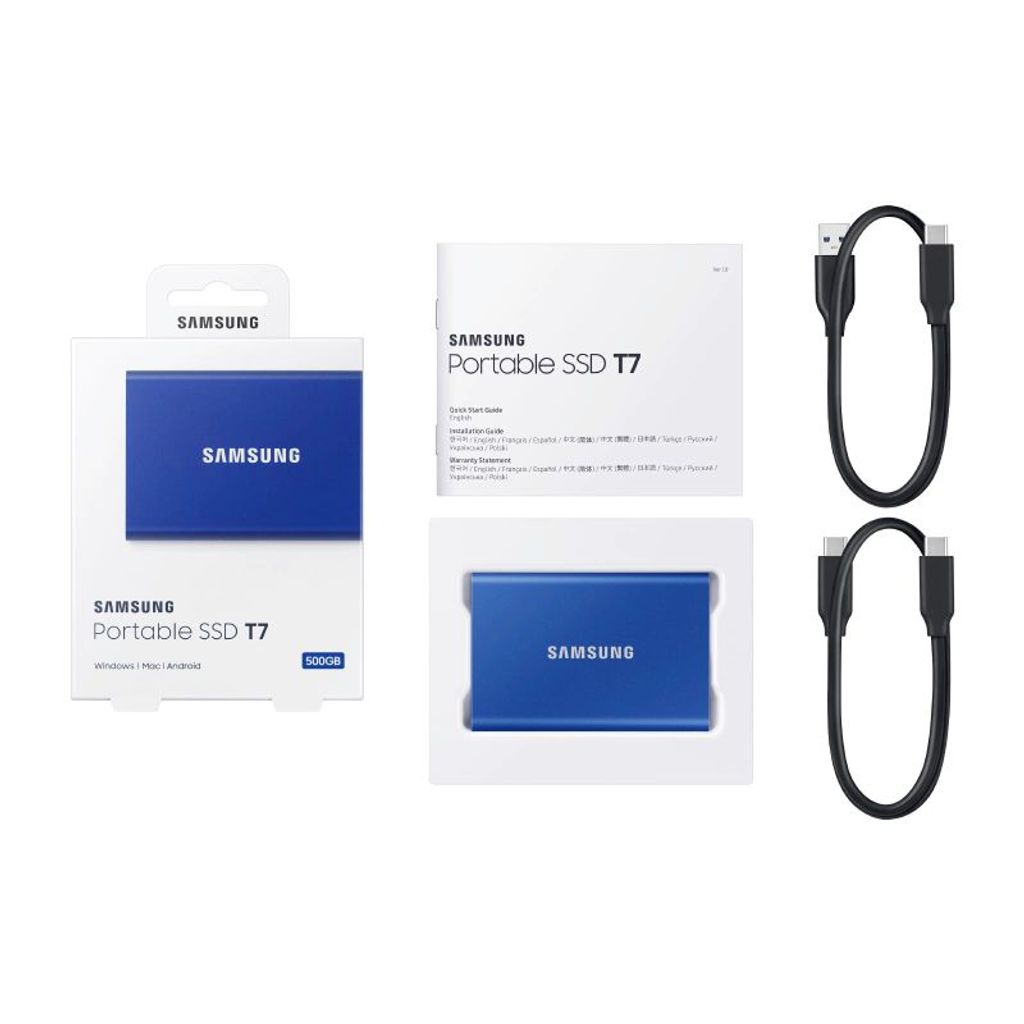 SAMSUNG vanjski SSD pogon T7, 500 GB - plavi