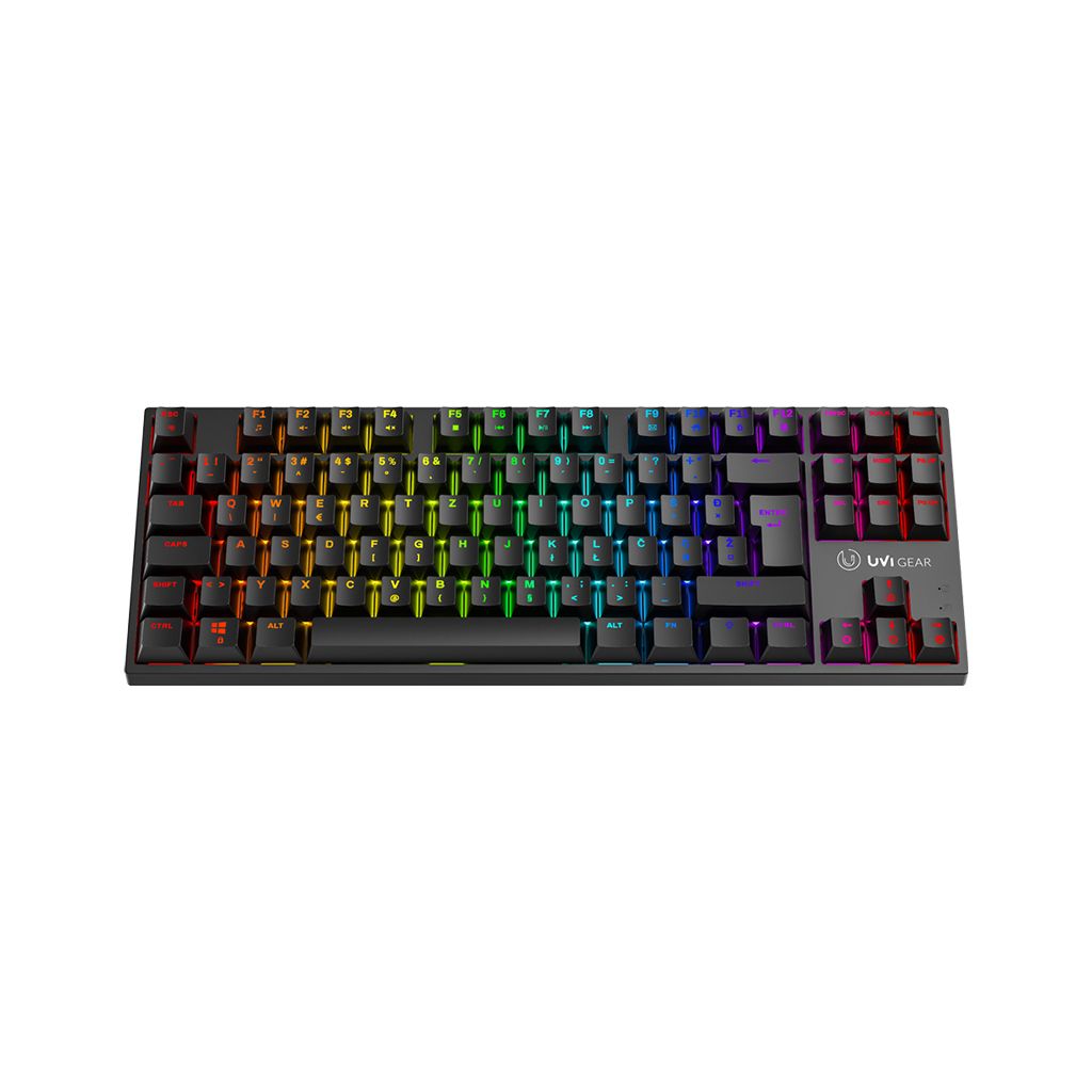 UVI GREED MINI V2 TKL tipkovnica, smeđi prekidači, RGB, USB, SLO