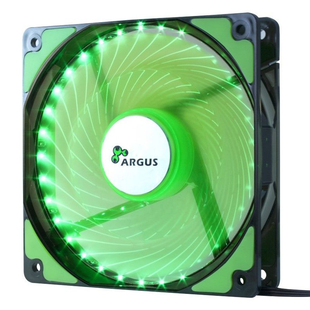 INTER-TECH ventilator ARGUS L-12025 GR, zelena led 120mm