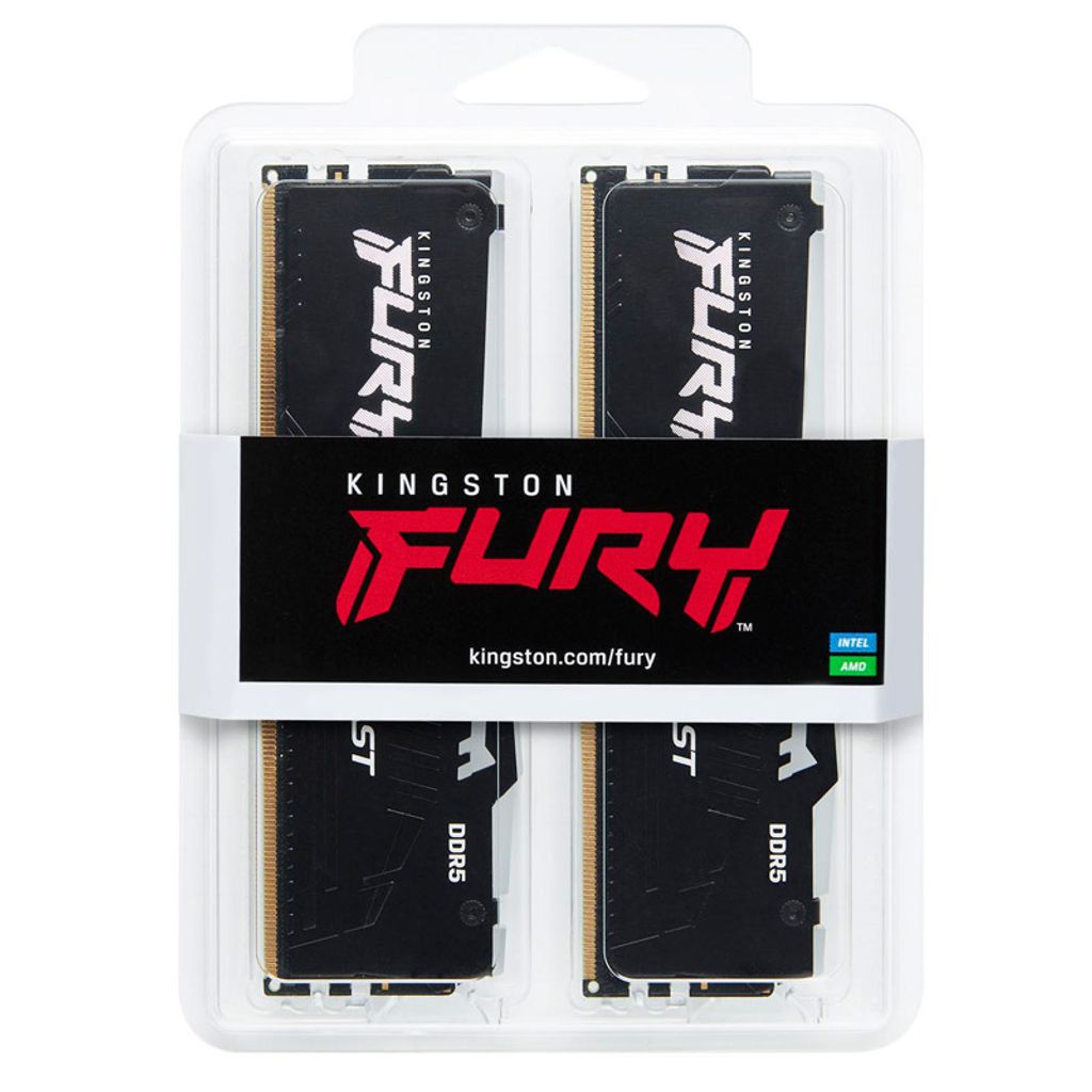 KINGSTON RAM memorija Fury Beast 64GB (2x32GB) 5600MT/s DDR5 CL40 XMP (KF556C40BBAK2-64) RGB