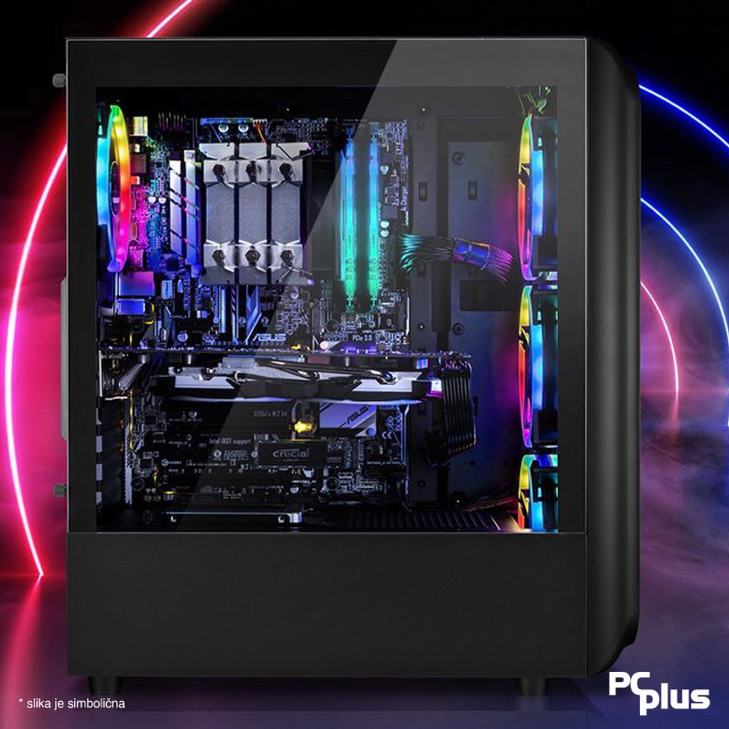 PCPLUS Storm i5-12400F 16GB 500GB NVMe SSD GeForce RTX 4060 OC DDR6 8GB Windows 11 Home RGB gaming desktop