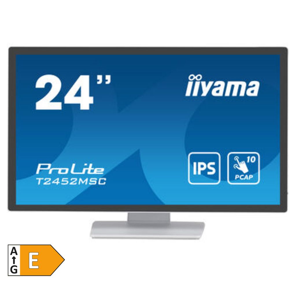 IIYAMA ProLite T2452MSC-W1 60,5 cm (23,8") FHD IPS LED zvučnici osjetljivi na dodir, bijeli interaktivni zaslon