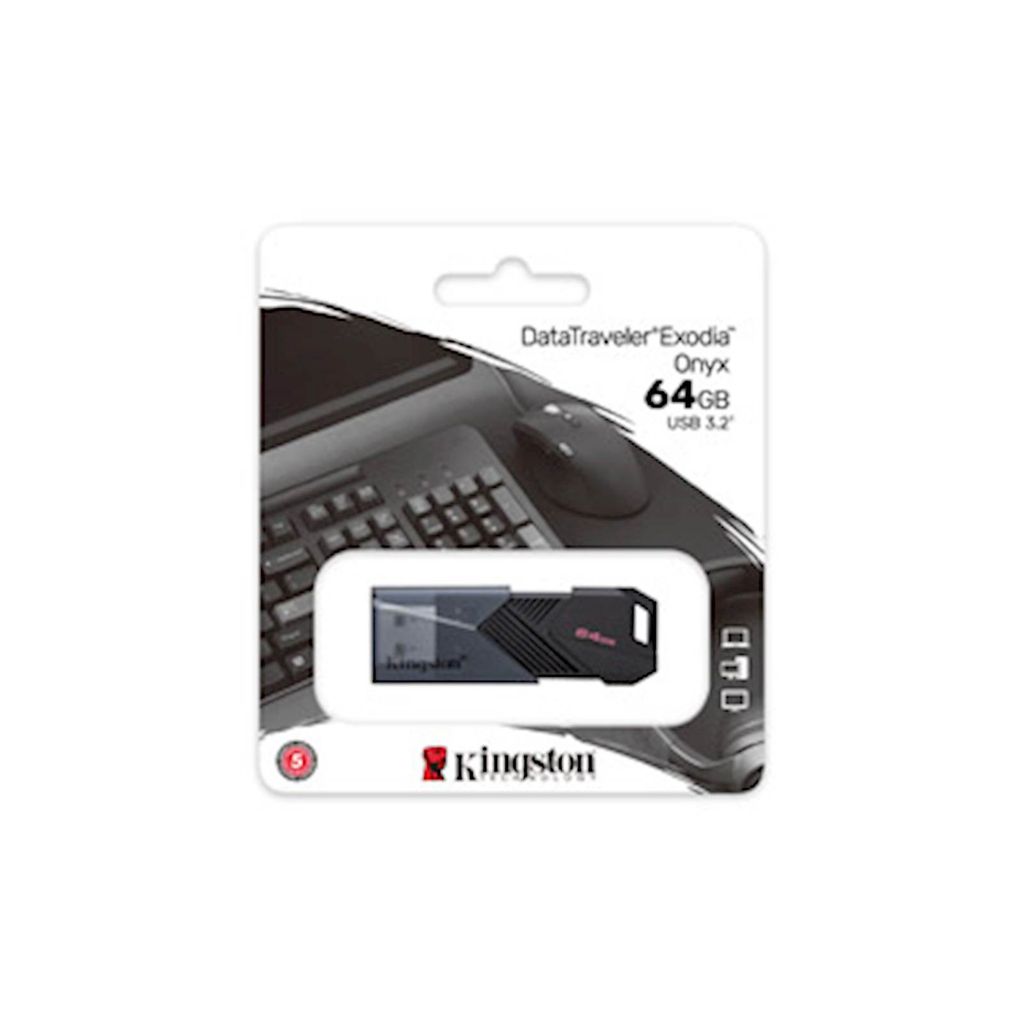 KINGSTON USB Drive 64GB DT Exodia Onyx, 3.2 Gen1, crni, klizni priključak