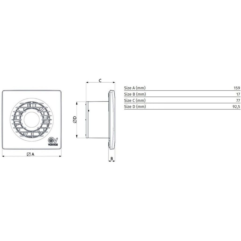 Vortice kupaonski aksijalni ventilator PUNTO FILO MF 90/3.5 T (11126)