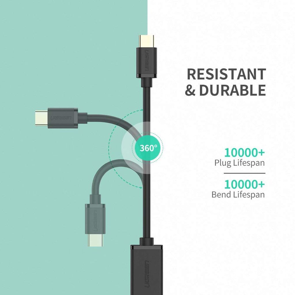 UGREEN kabel USB-C (M) na USB 3.0 (F) OTG - crni