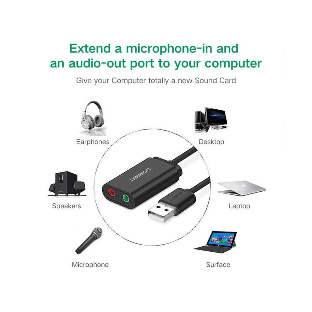 UGREEN audio adapter USB 2.0 do 3,5 mm