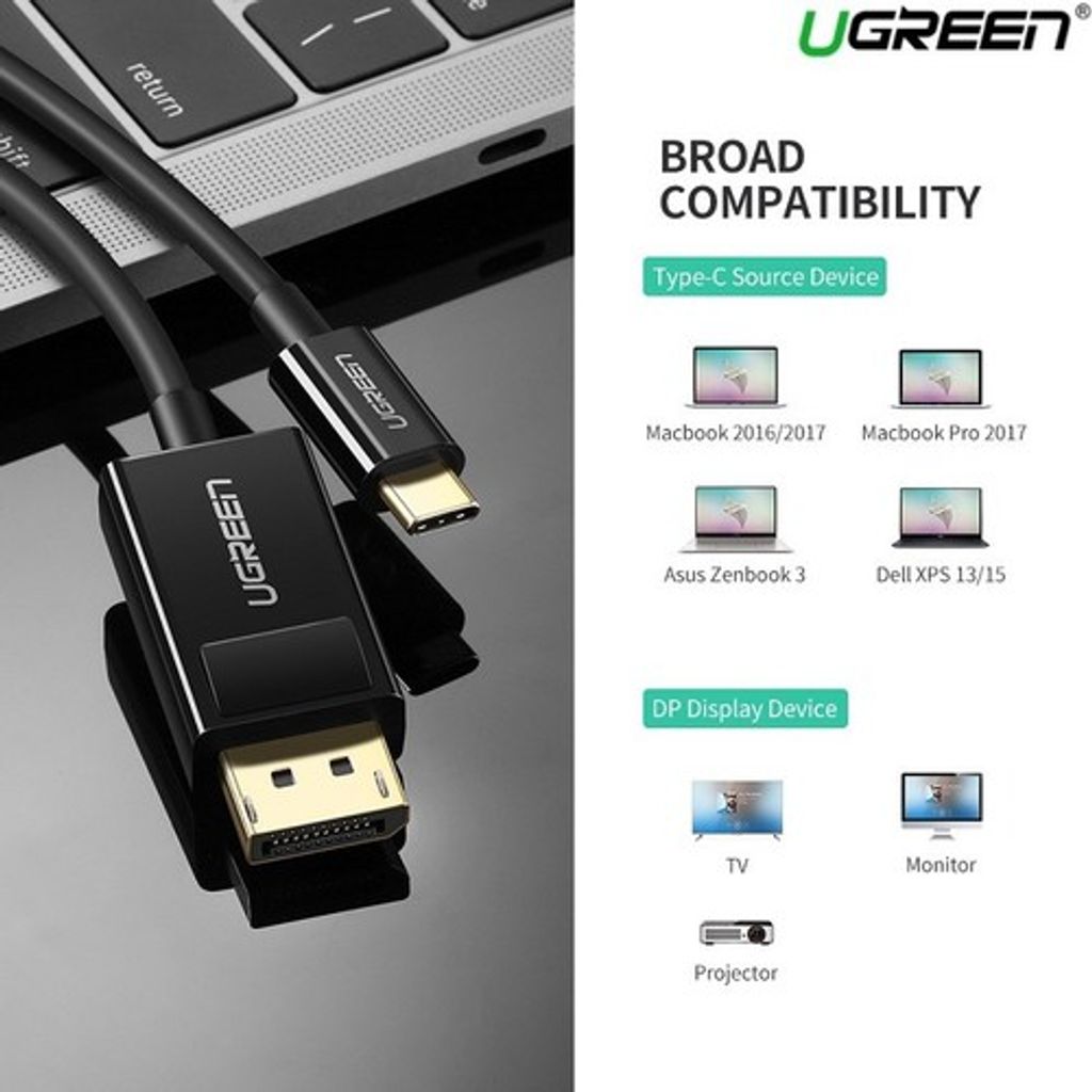 UGREEN kabel USB-C do DP 4K (DisplayPort) - 1,5 m