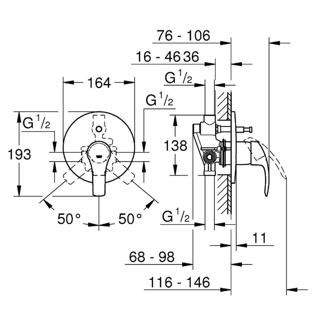 GROHE pokrivna ploča za tuš/kadu EUROSMART (33305002)