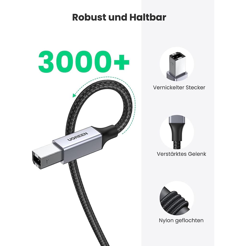 HP, Canon, Epson, Lexmark, Dell, Brother (3 m) Kompatibilan USB 2.0 USB kabel pisača tipa B USB kabel USB A na USB B