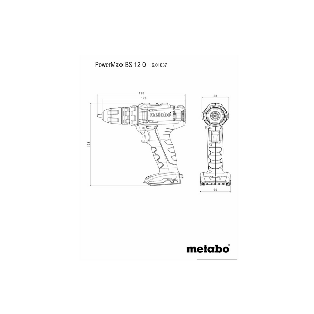 METABO akumulatorska bušilica / odvijač POWERMAXX BS 12 Q (601037840)