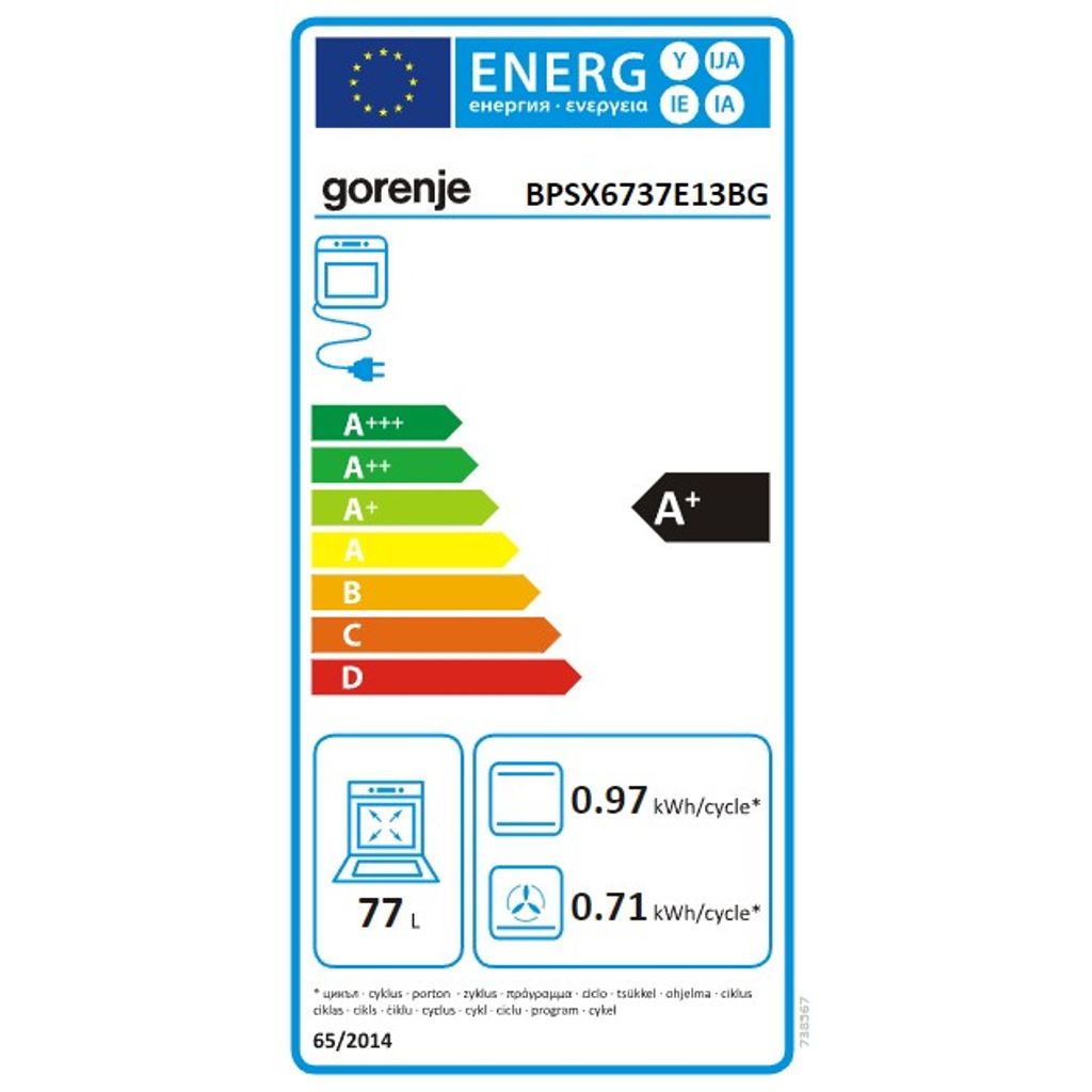 GORENJE ugradbena pećnica BPSX6737E13BG