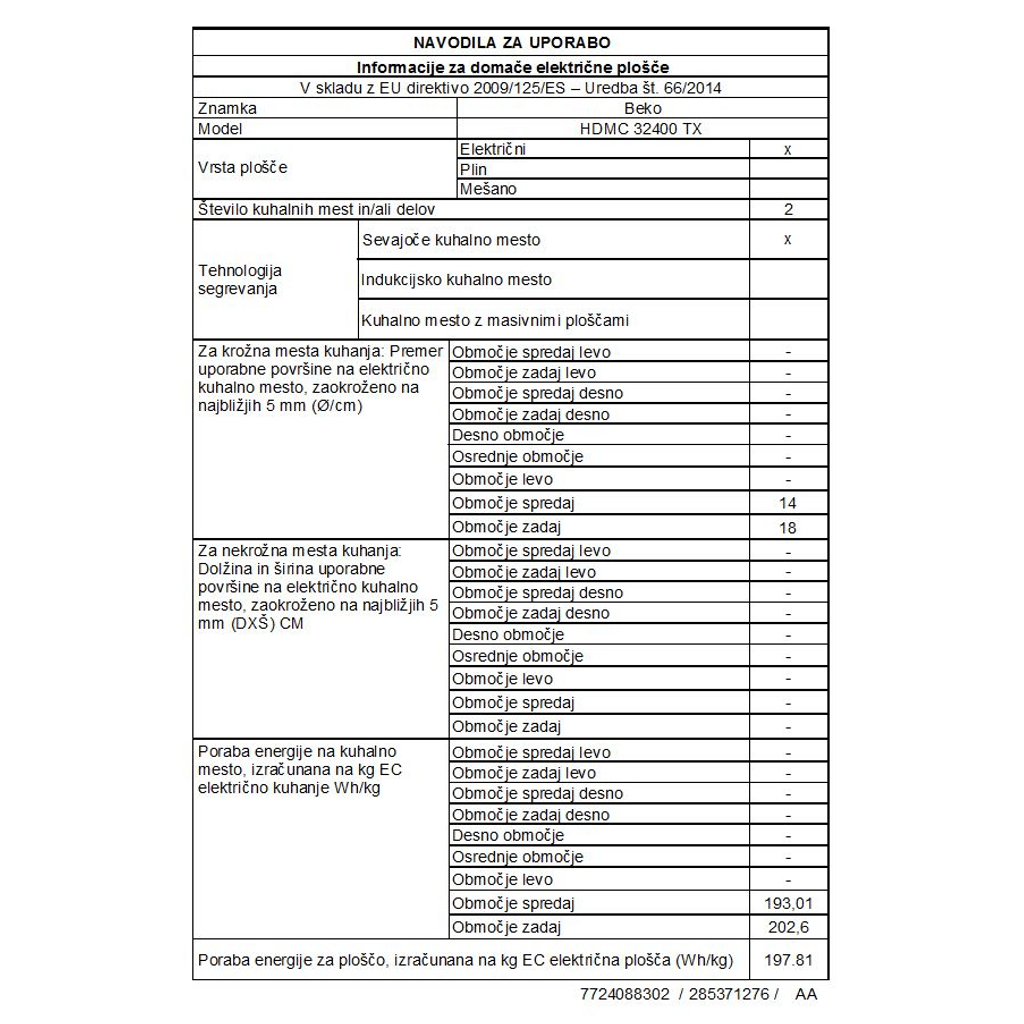 BEKO staklokeramička ploča domino HDMC32400TX