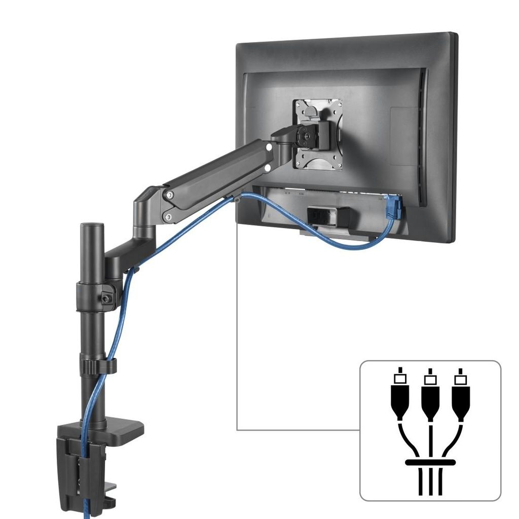 HAMA stalak za monitor, s plinskom oprugom za podešavanje visine, okretno/nagibno, 13"-35"