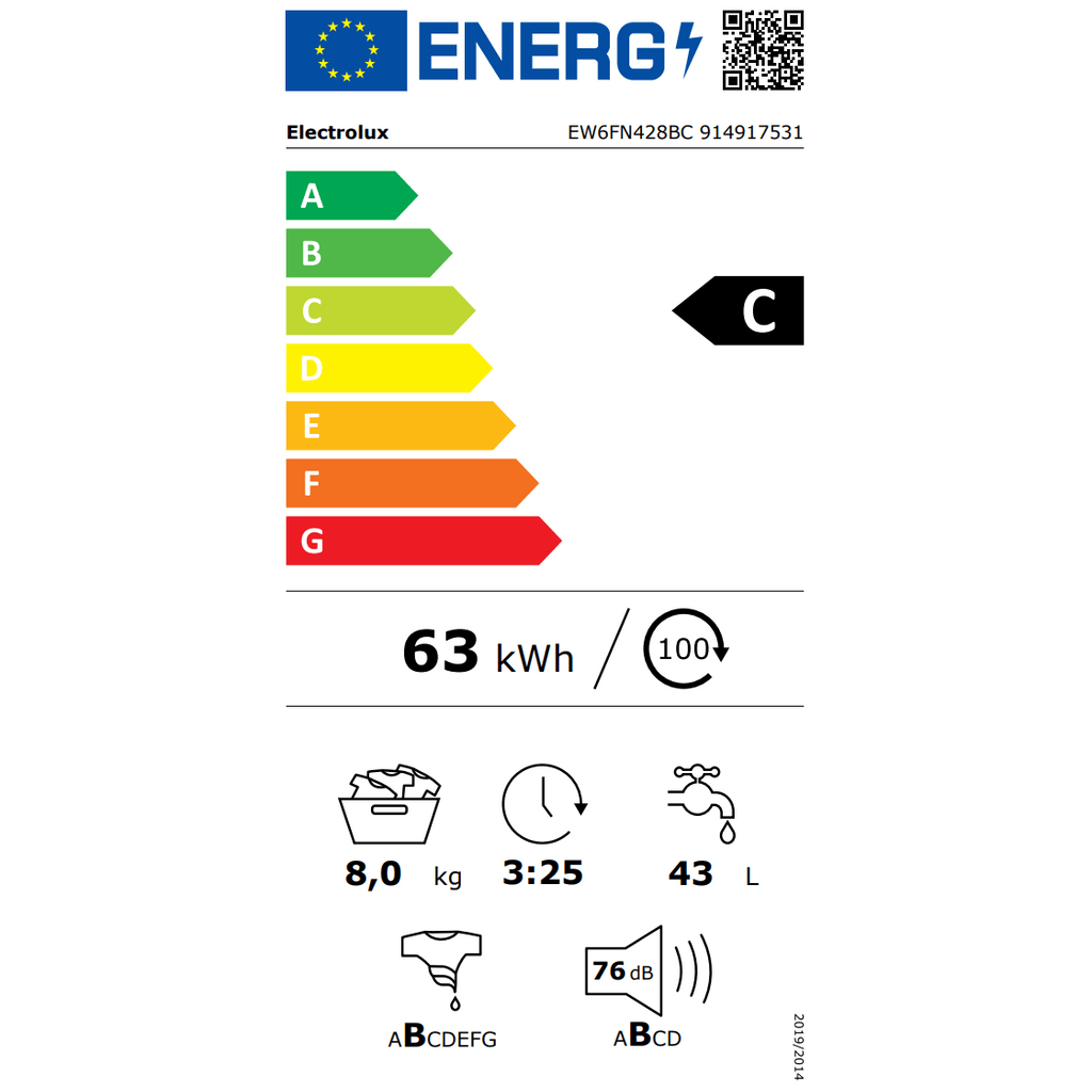 ELECTROLUX perilica rublja EW6FN428BC