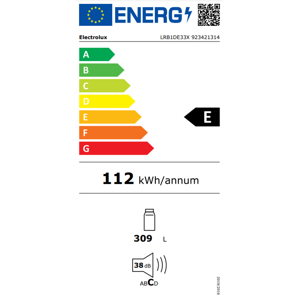 ELECTROLUX samostojeći hladnjak LRB1DE33X