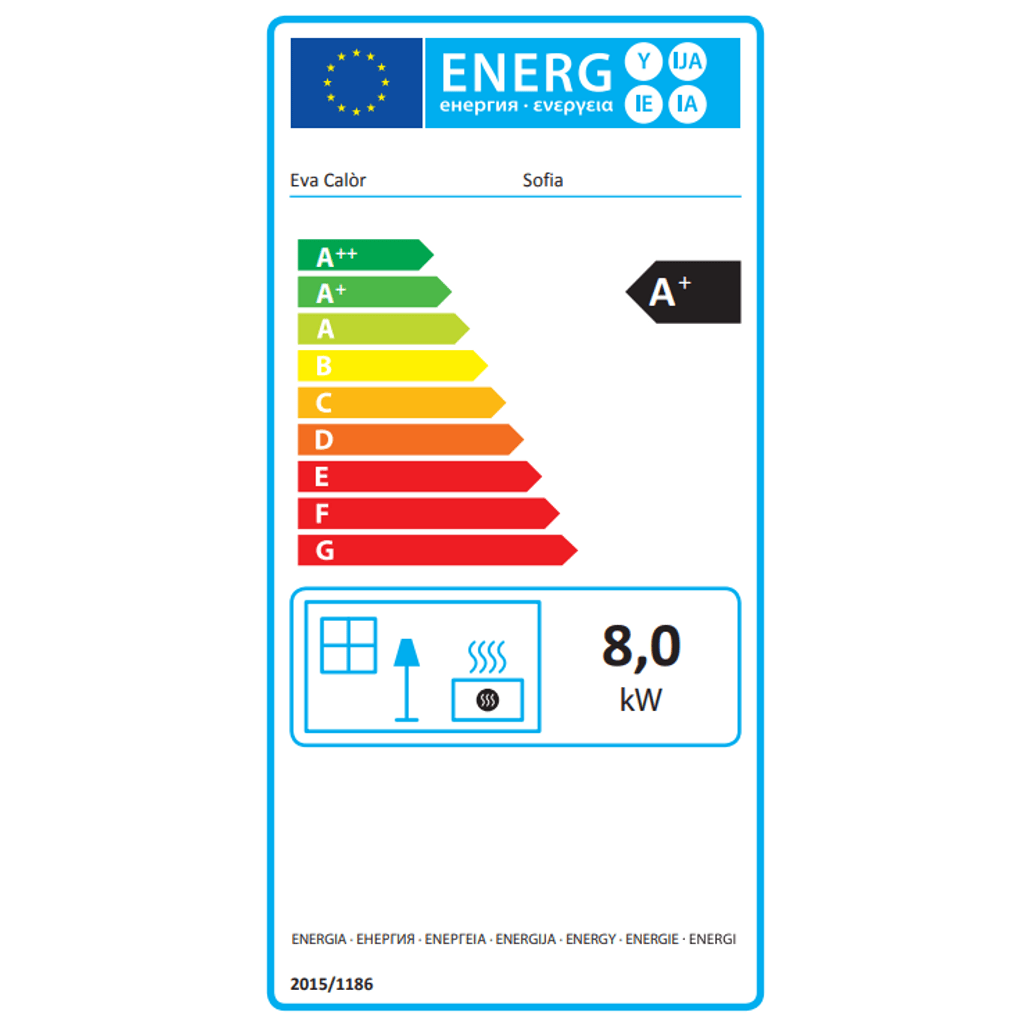 Peć NA pelete EVA-CALOR SOFIA 9 kW (Ruby Red)