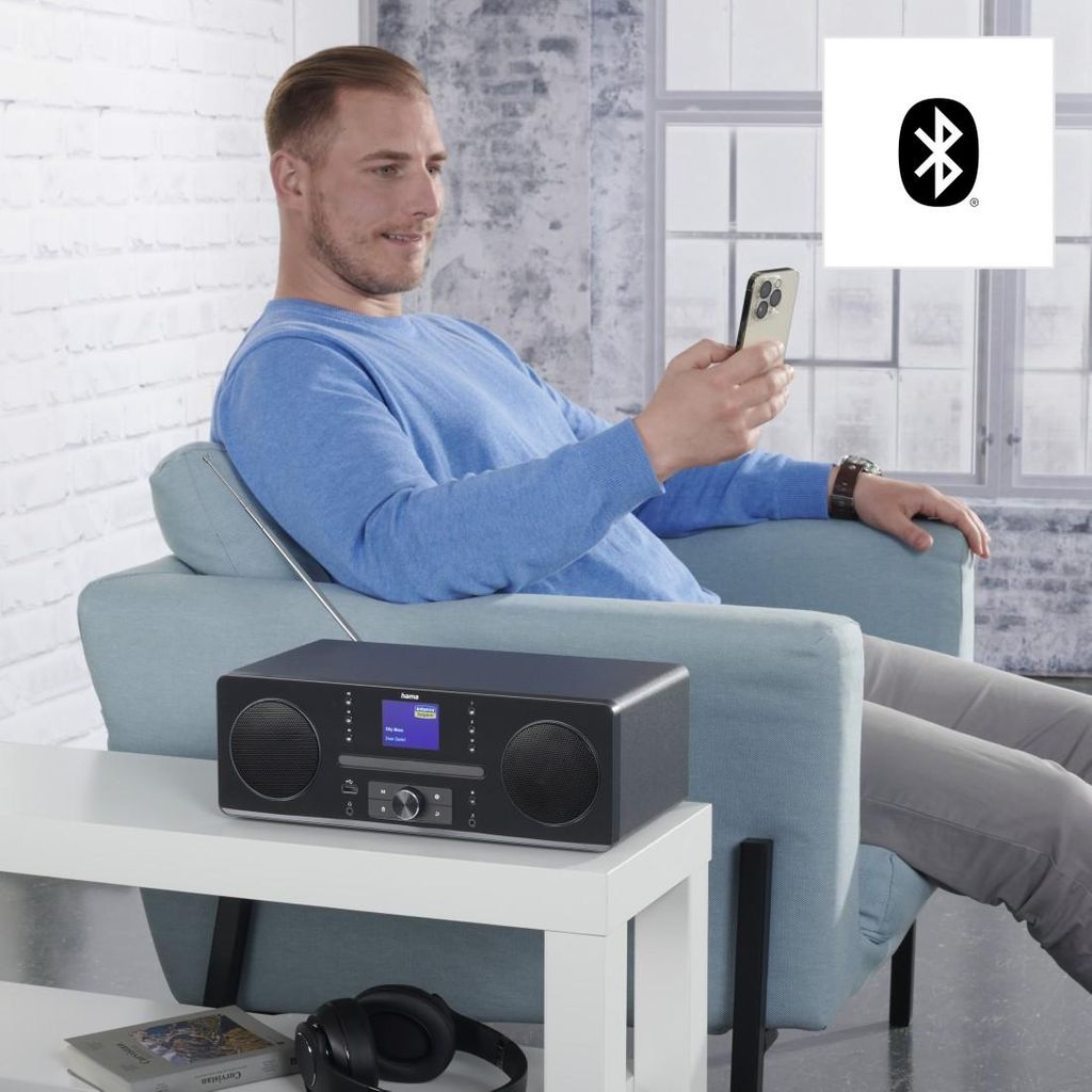 HAMA "DR1560CBT" Digitalni radio, DAB+/FM/CD/Bluetooth® RX, crni