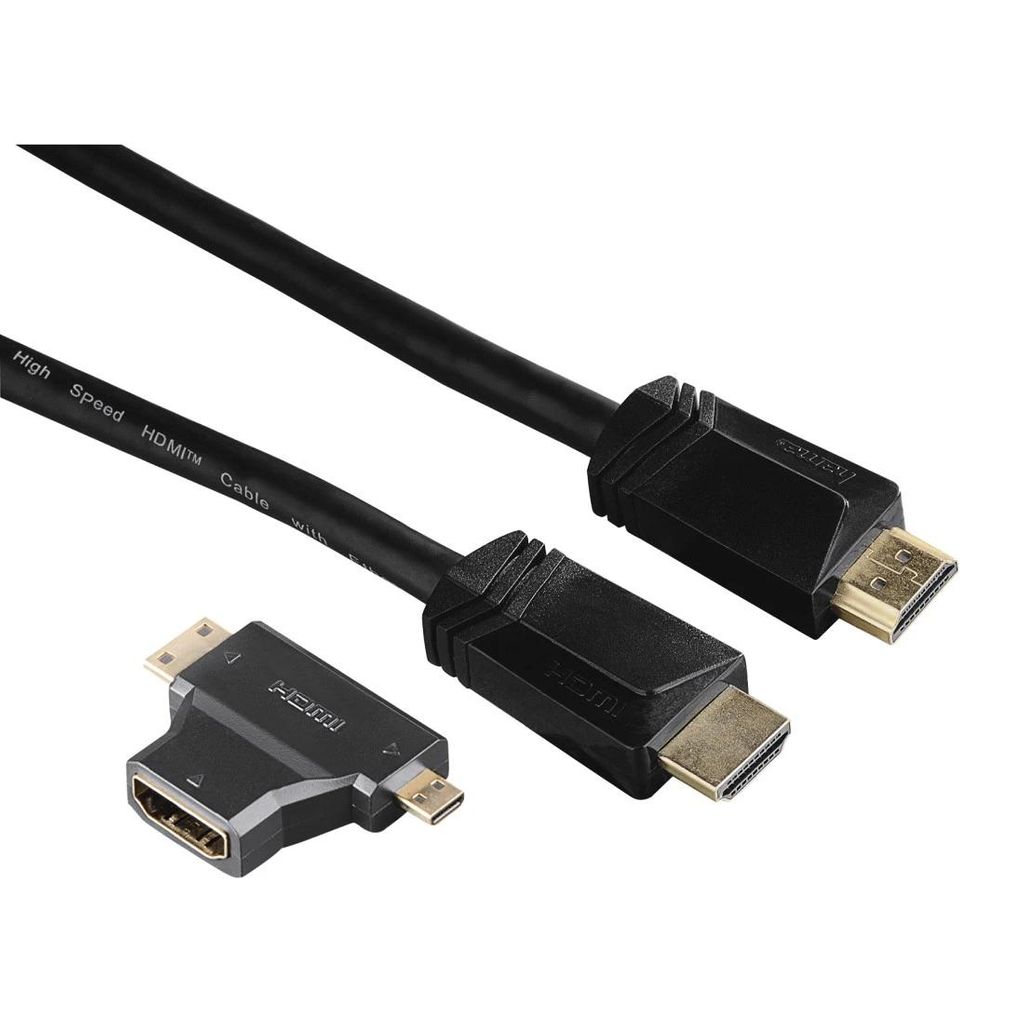 HAMA Fast HDMI™ kabel, utikač - utikač, Ethernet, 1,5 m + HDMI™ adapter