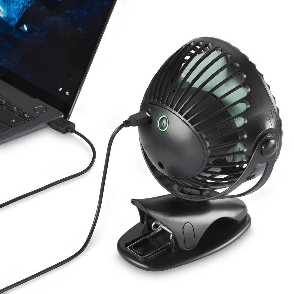 HAMA USB stolni ventilator sa kopčom, 3 brzine, crni/mali zeleni