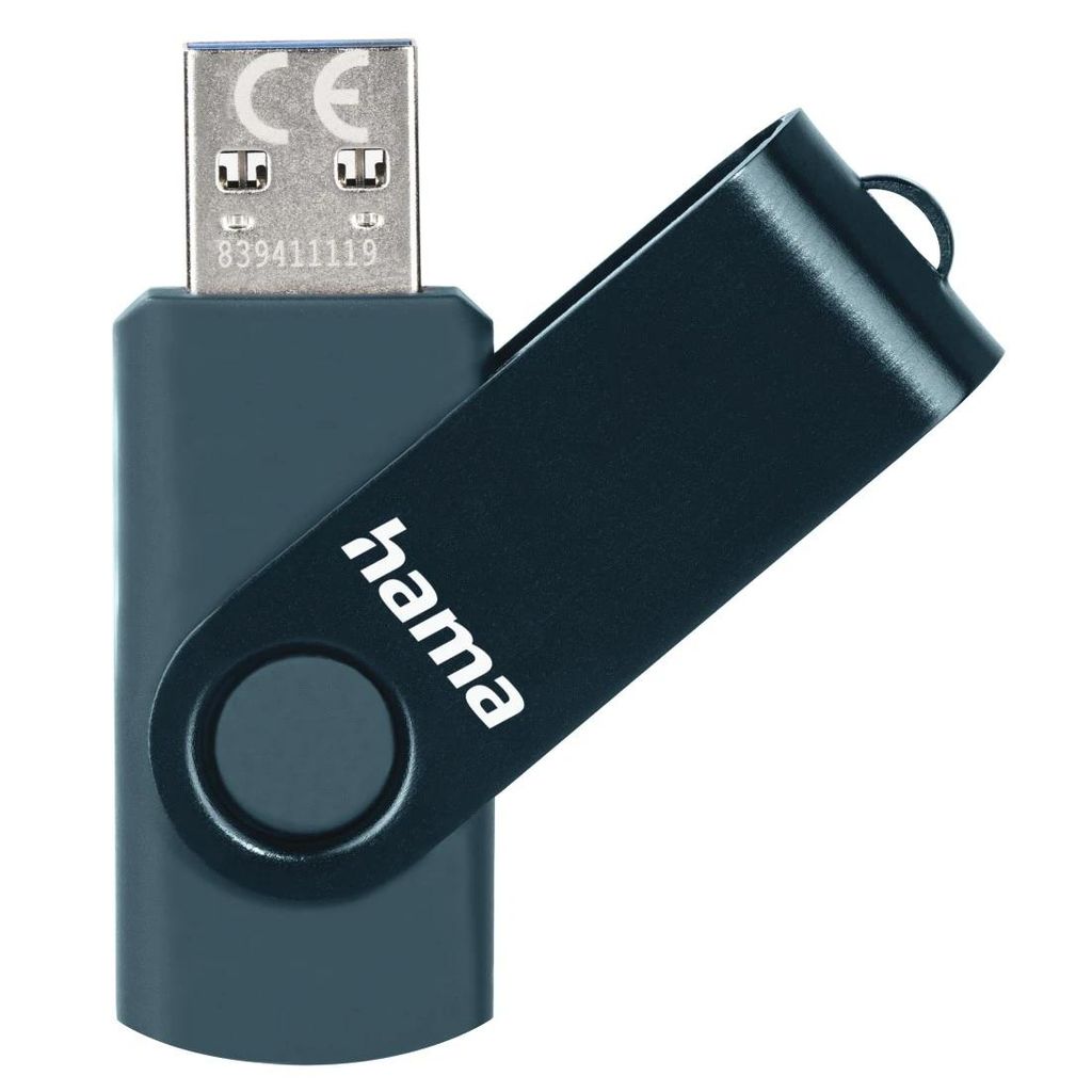 HAMA "Rotate" USB stick, USB 3.0, 128 GB, 90 MB/s, petrol plava