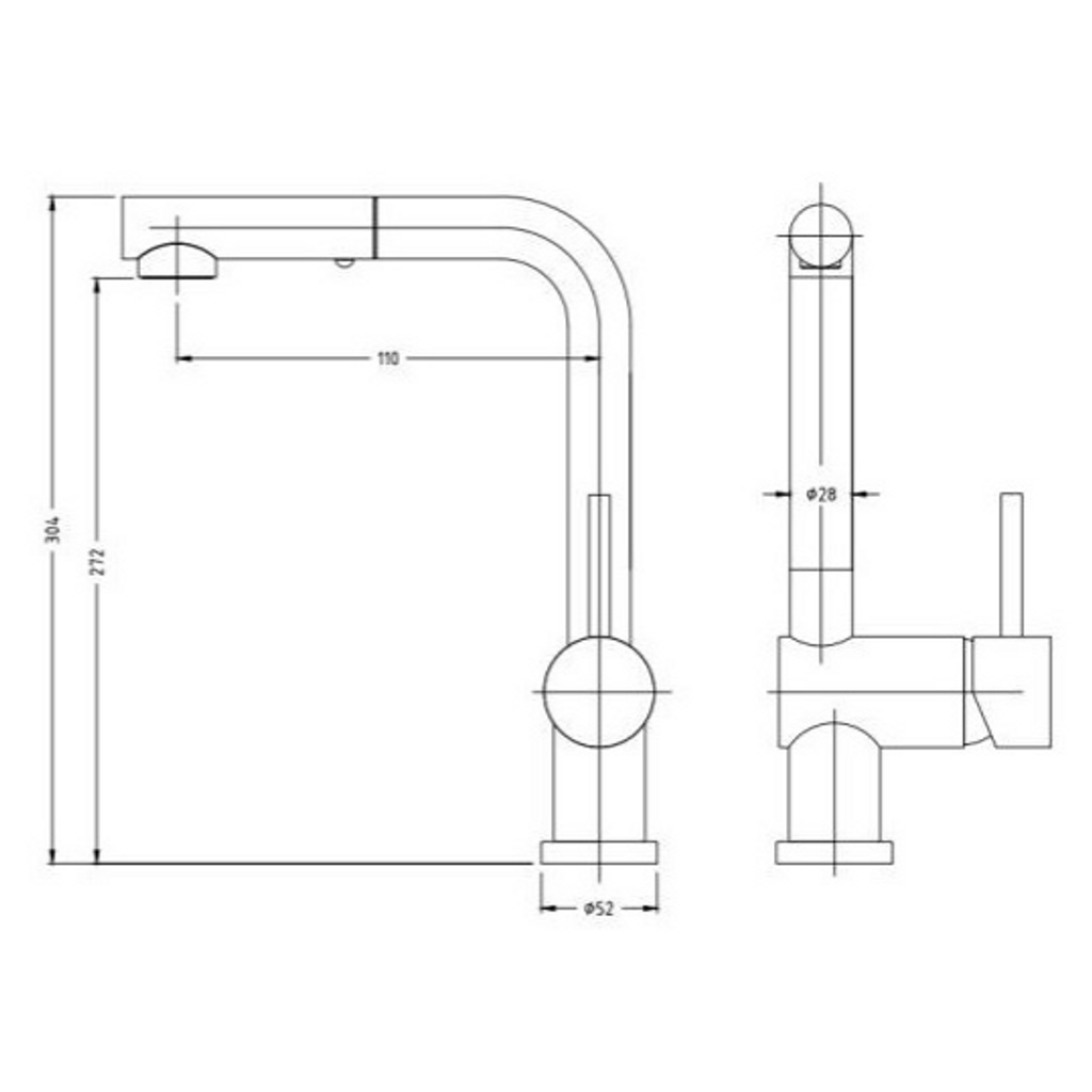 SINK SOLUTION izvlačna kuhinjska armatura s jednom ručkom CARIB - Chrome (7060021)