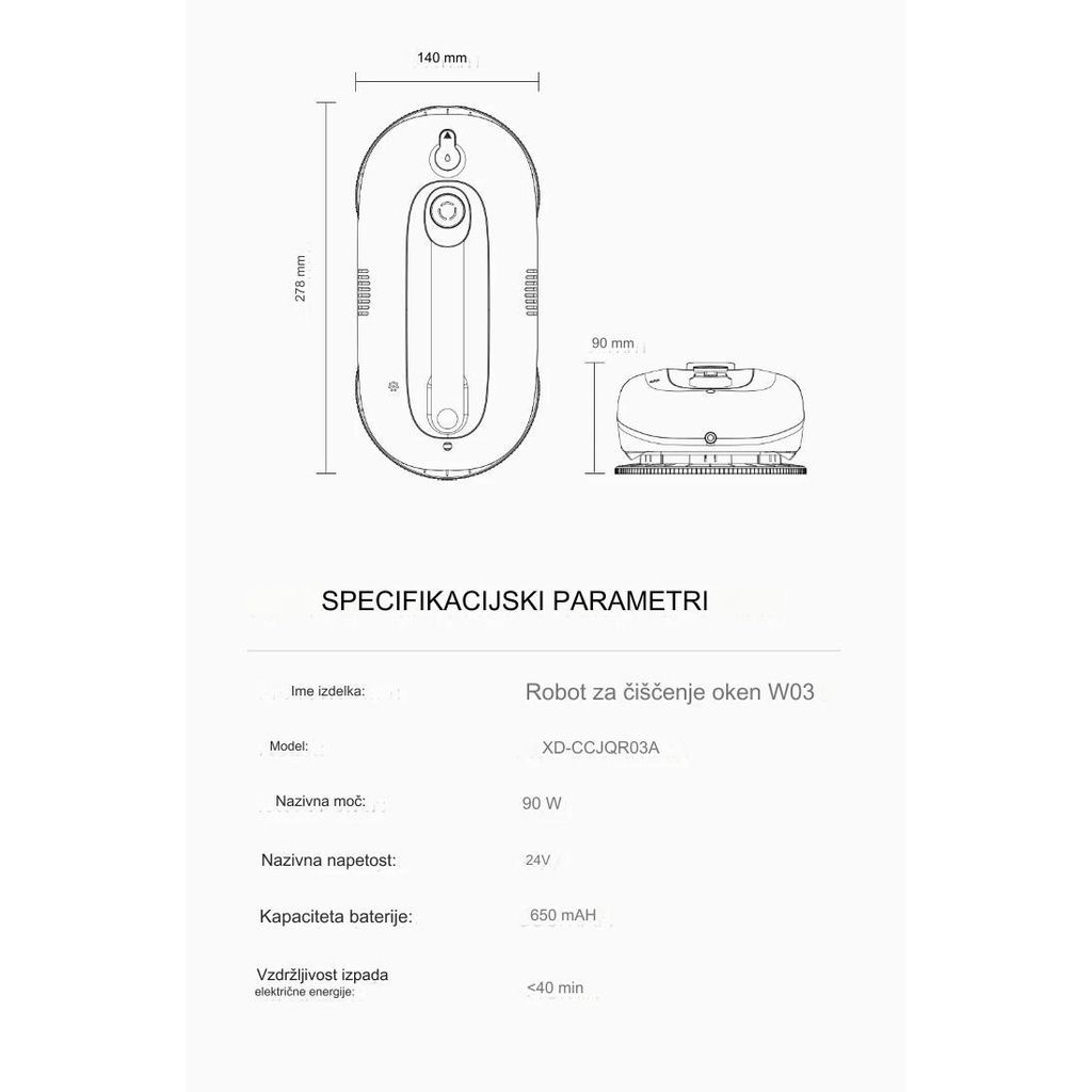 LYDSTO robotski čistač oken W03