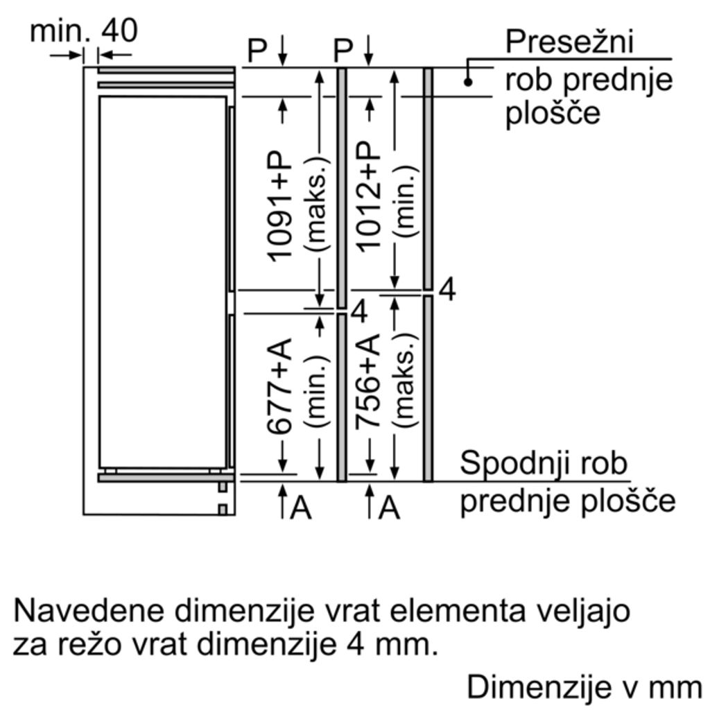 BOSCH Ugradbeni hladnjak sa zamrzivačem na dnu  KIV86VSE0