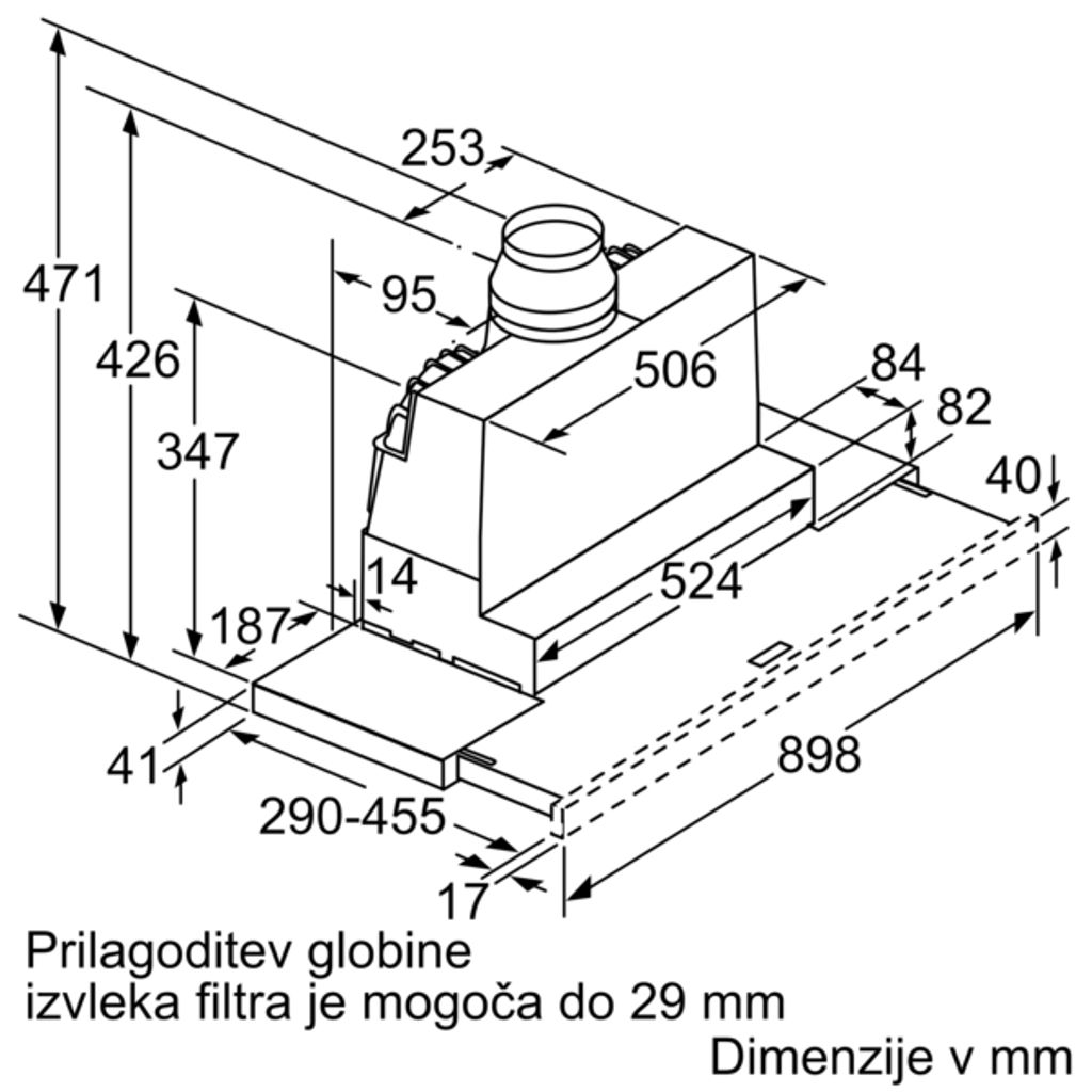 BOSCH kuhinjska napa na izvlačenje DFS097A51