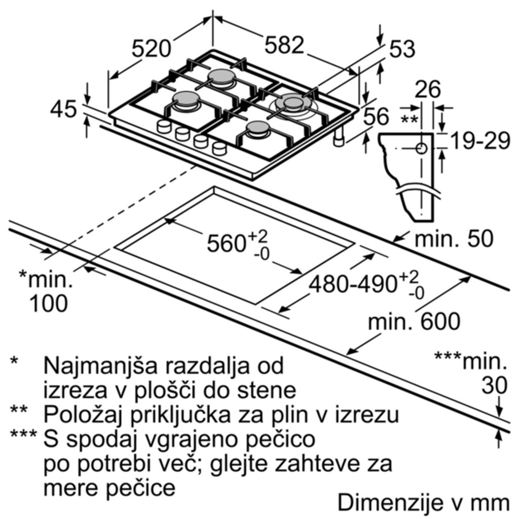 BOSCH plinska ploča za kuhanje PCH6A5M90