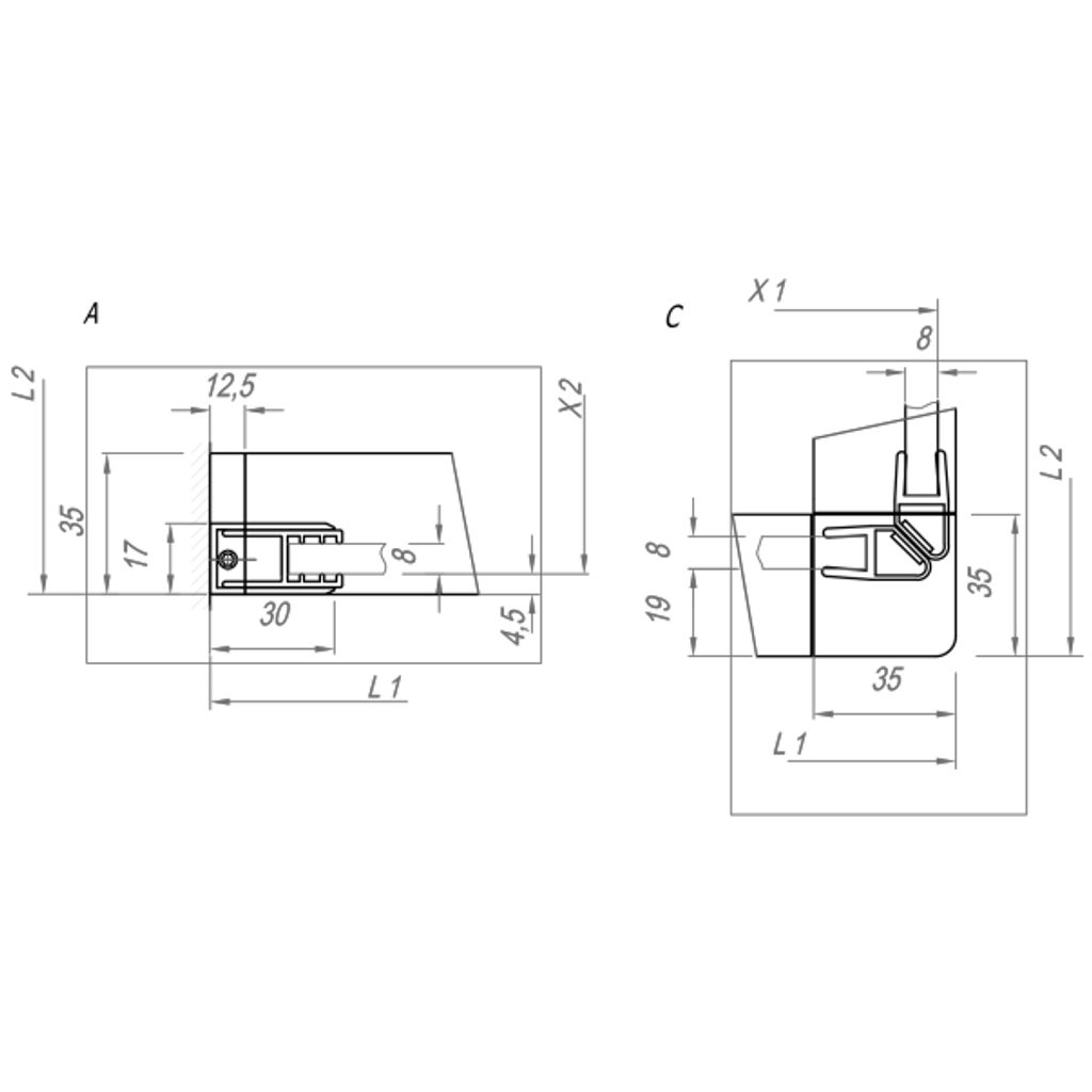 KOLPA SAN tuš kabina, kut - desni MONTES TK 120 x 80/K - D (3838987514428)