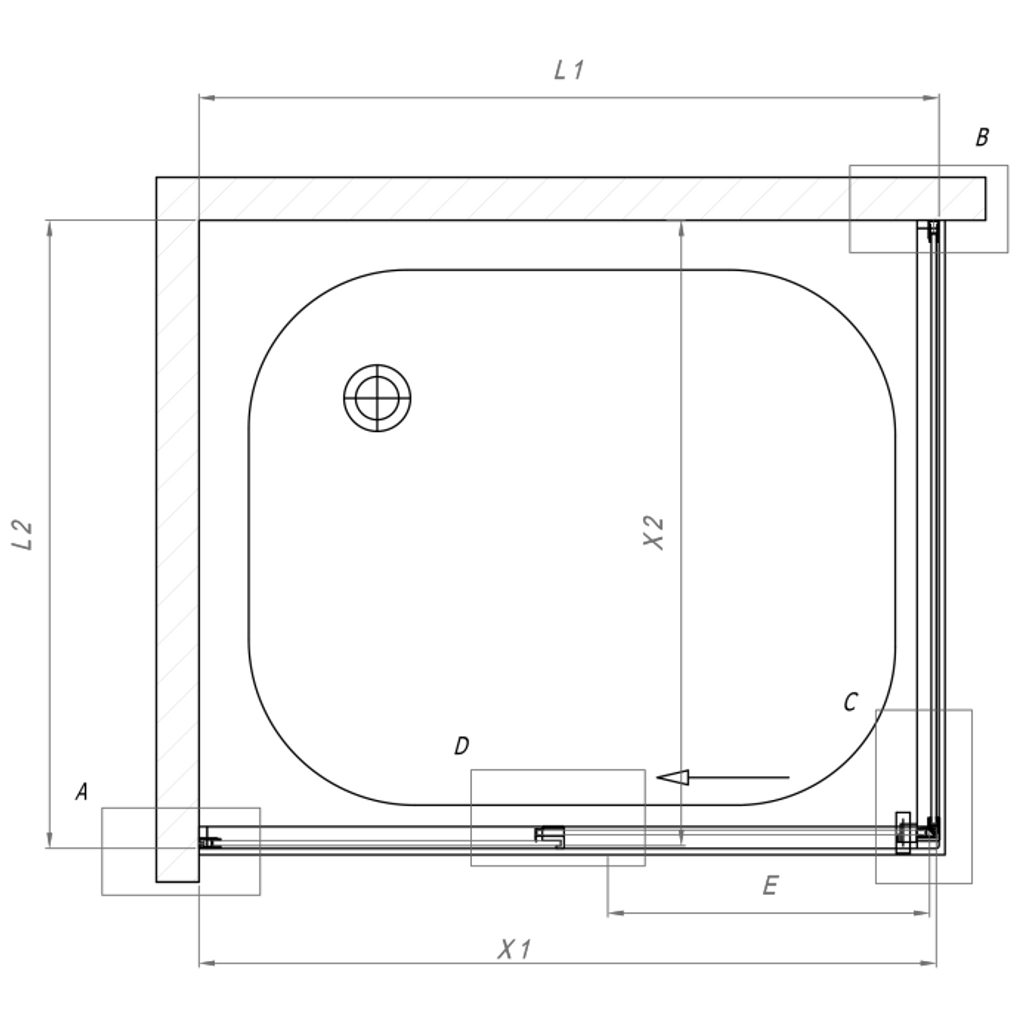 KOLPA SAN tuš kabina, kut - desni MONTES TK 120 x 80/K - D (3838987514428)