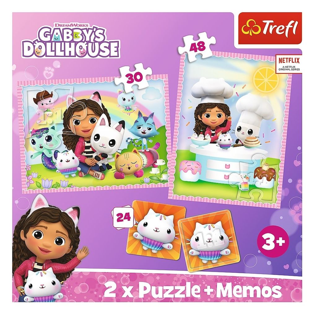 TREFL 2u1 puzzle + memorija Gabby's Doollhouse