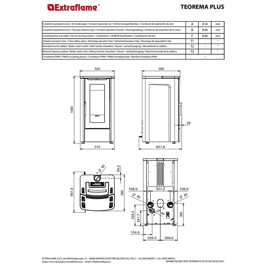 NORDICA peć NA pelete Theorema Plus - 12 kW slonovača