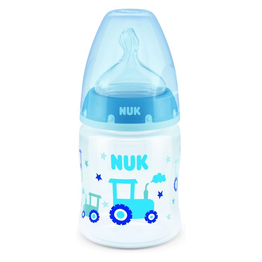 NUK plastična boca s ugrađenim indikatorom temperature 150ml silikon 0-6m FC+