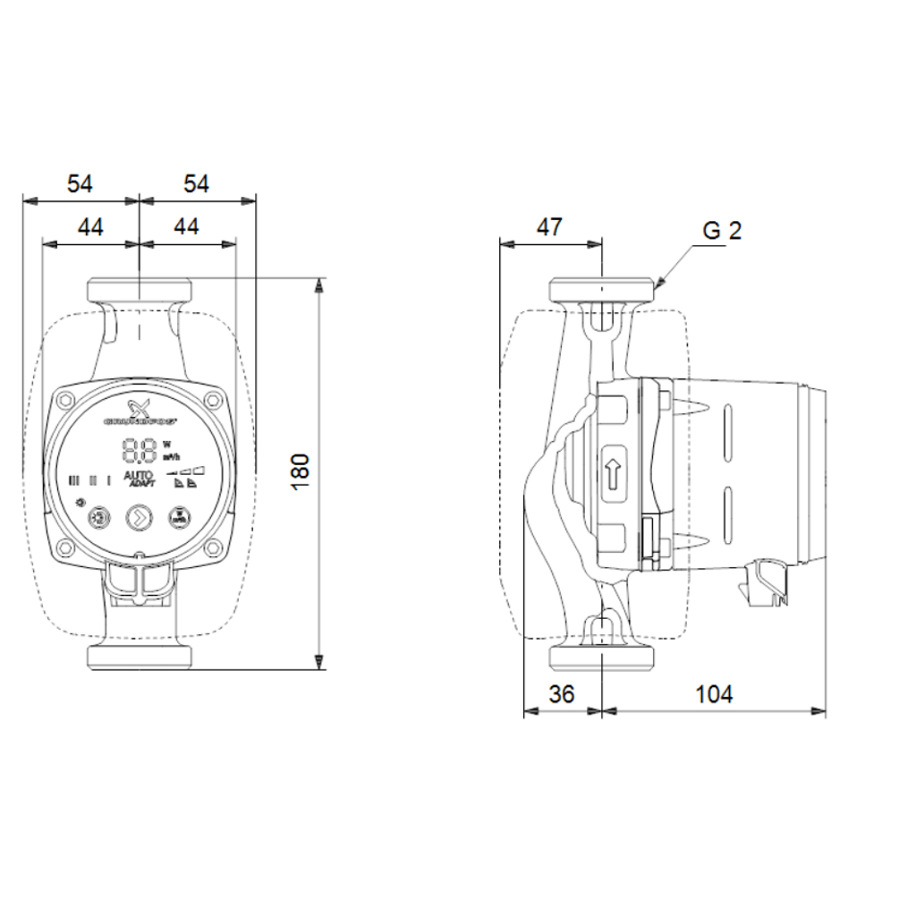 GRUNDFOS cirkulacijska pumpa Alpha2 32-60 180 (99411221)