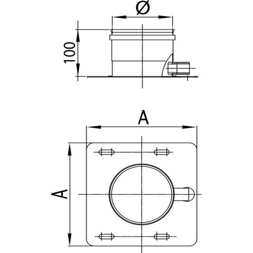 STABILE podni element s pločom za odvod kondenzata d.130 PS316L