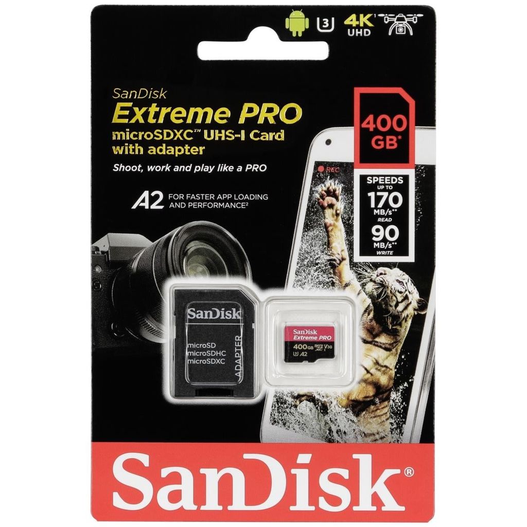 Memorijska kartica SanDisk + SD adapter + Rescue Pro Deluxe Extreme Pro microSDXC - 400 GB