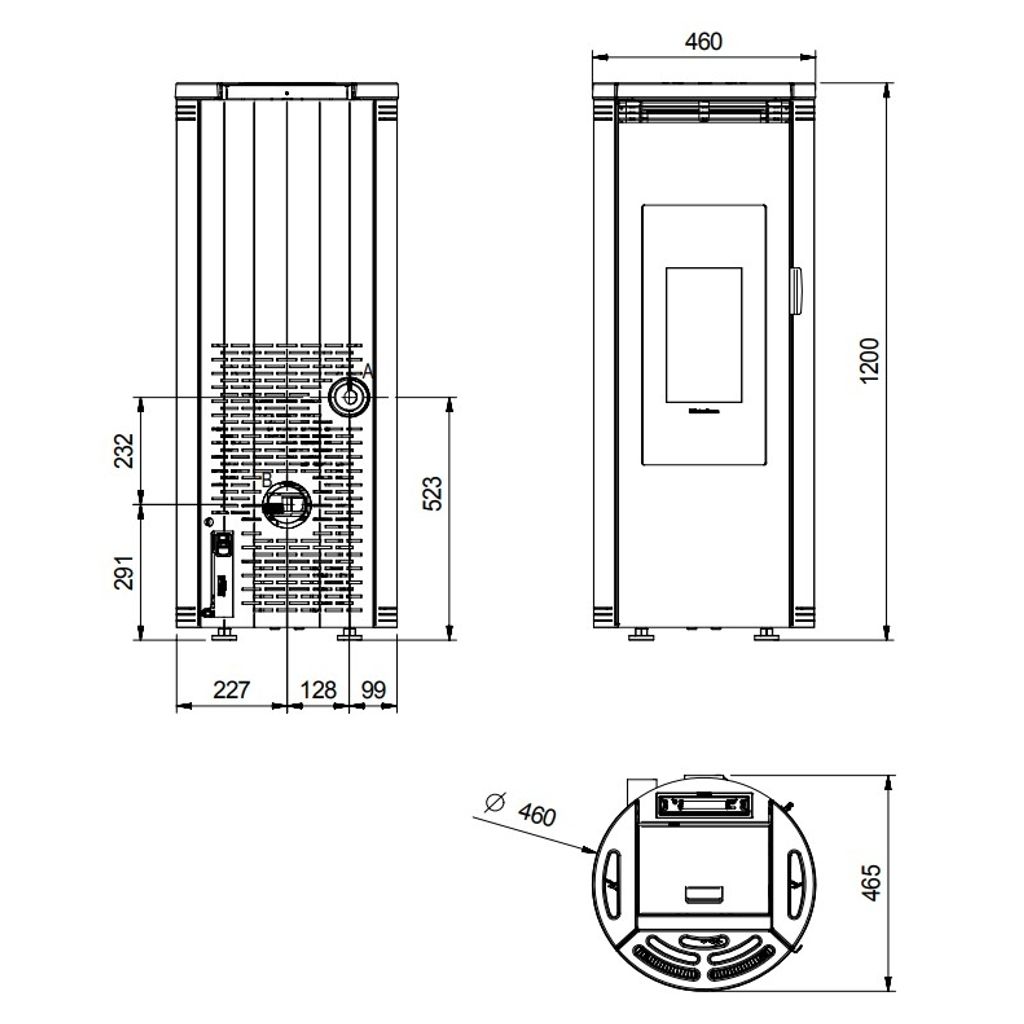 Peć na pelete Nordica Amika - 8 kW Crna