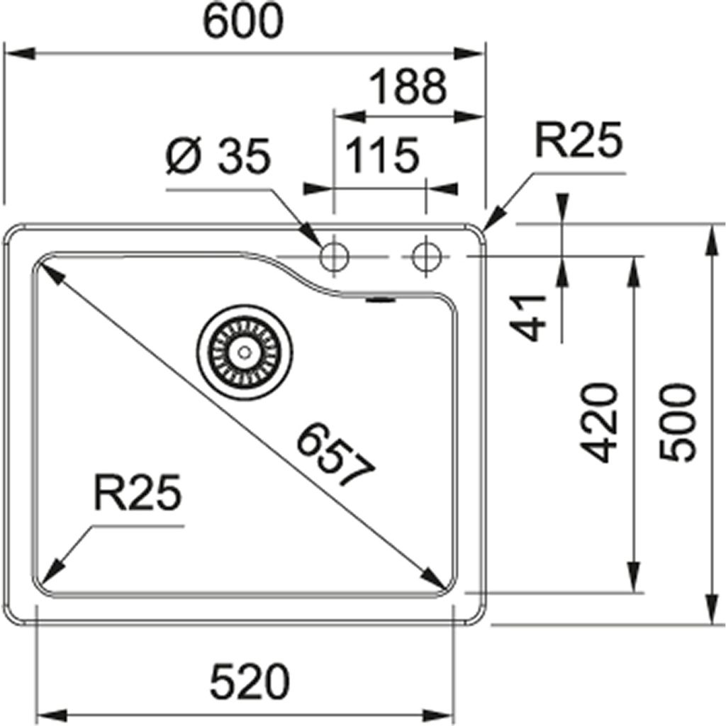 FRANKE keramički sudoper JEDNOSTRUKI SGK 610