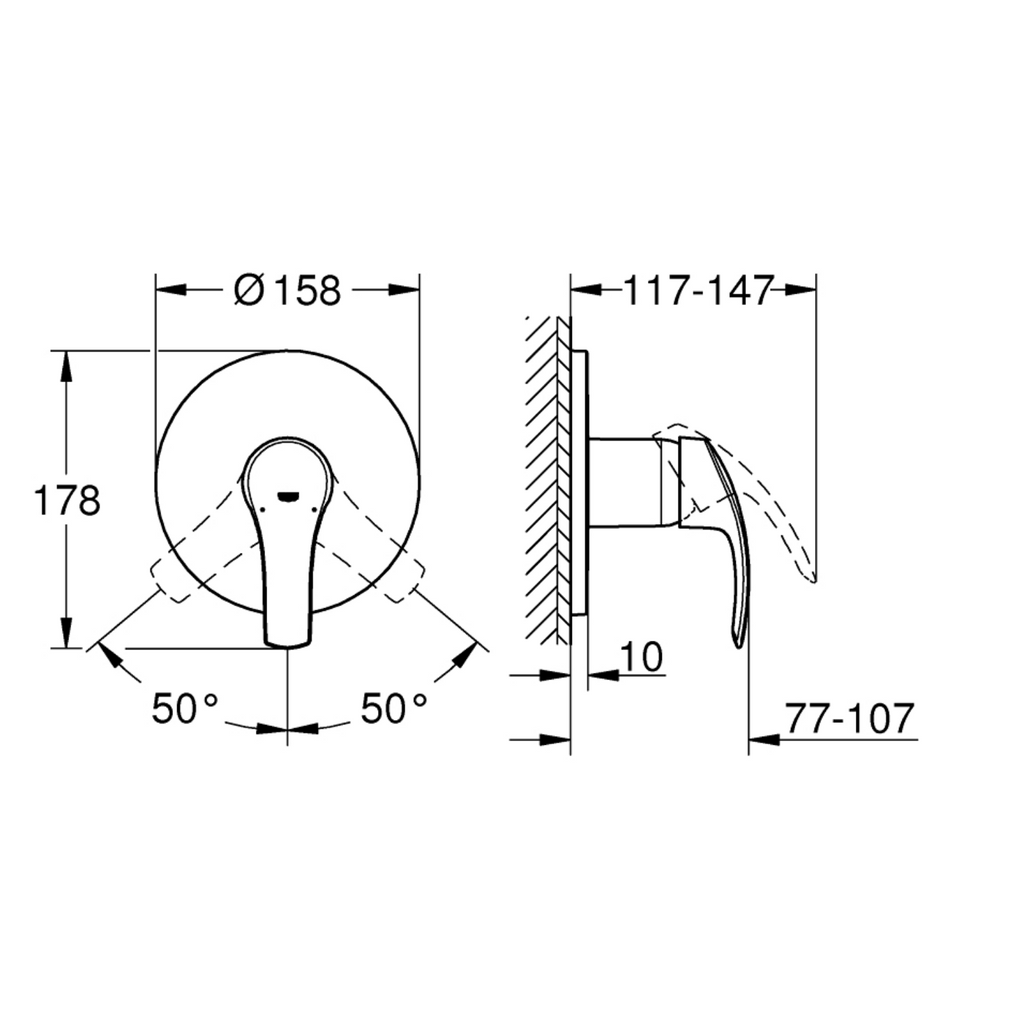 GROHE pokrivna ploča za kadu/tuš EUROSMART (24042002)