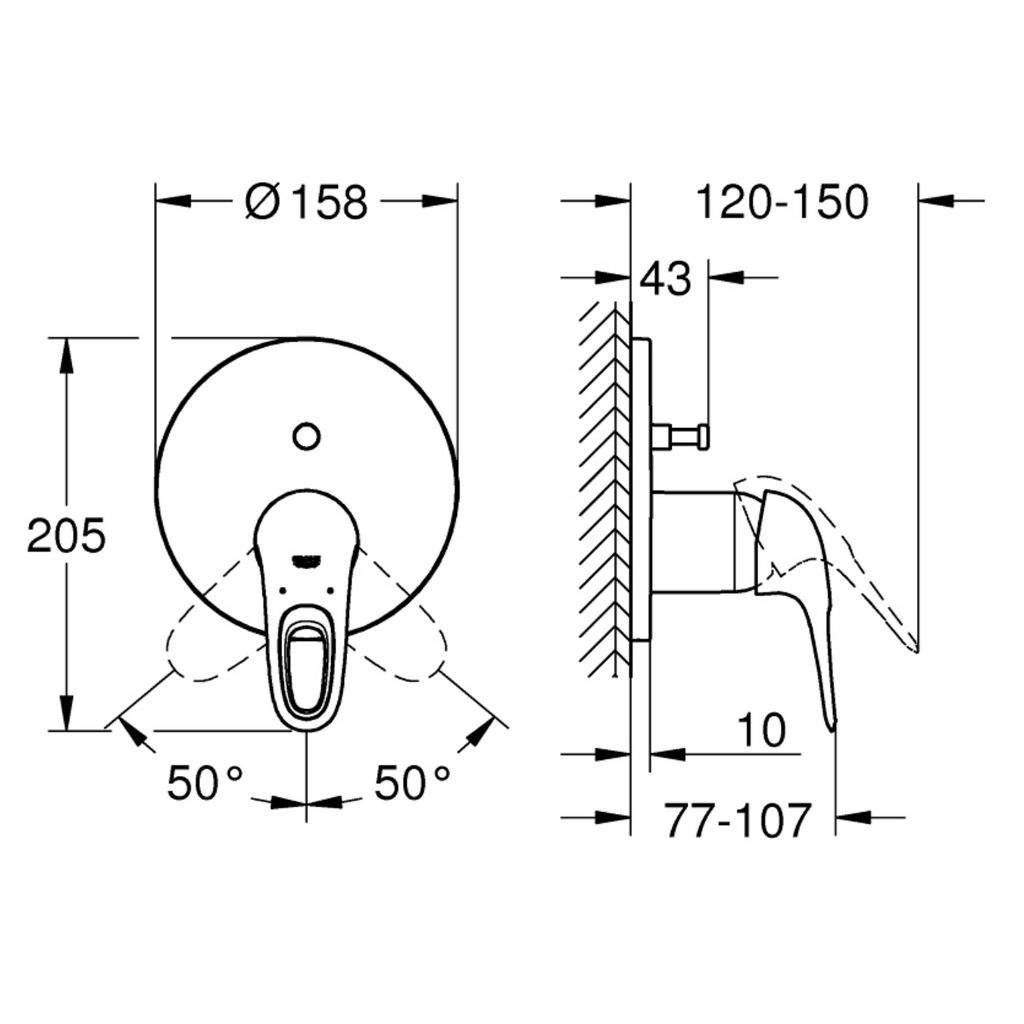 GROHE pokrivna ploča za kadu/tuš EUROSTYLE (24049003) – krom