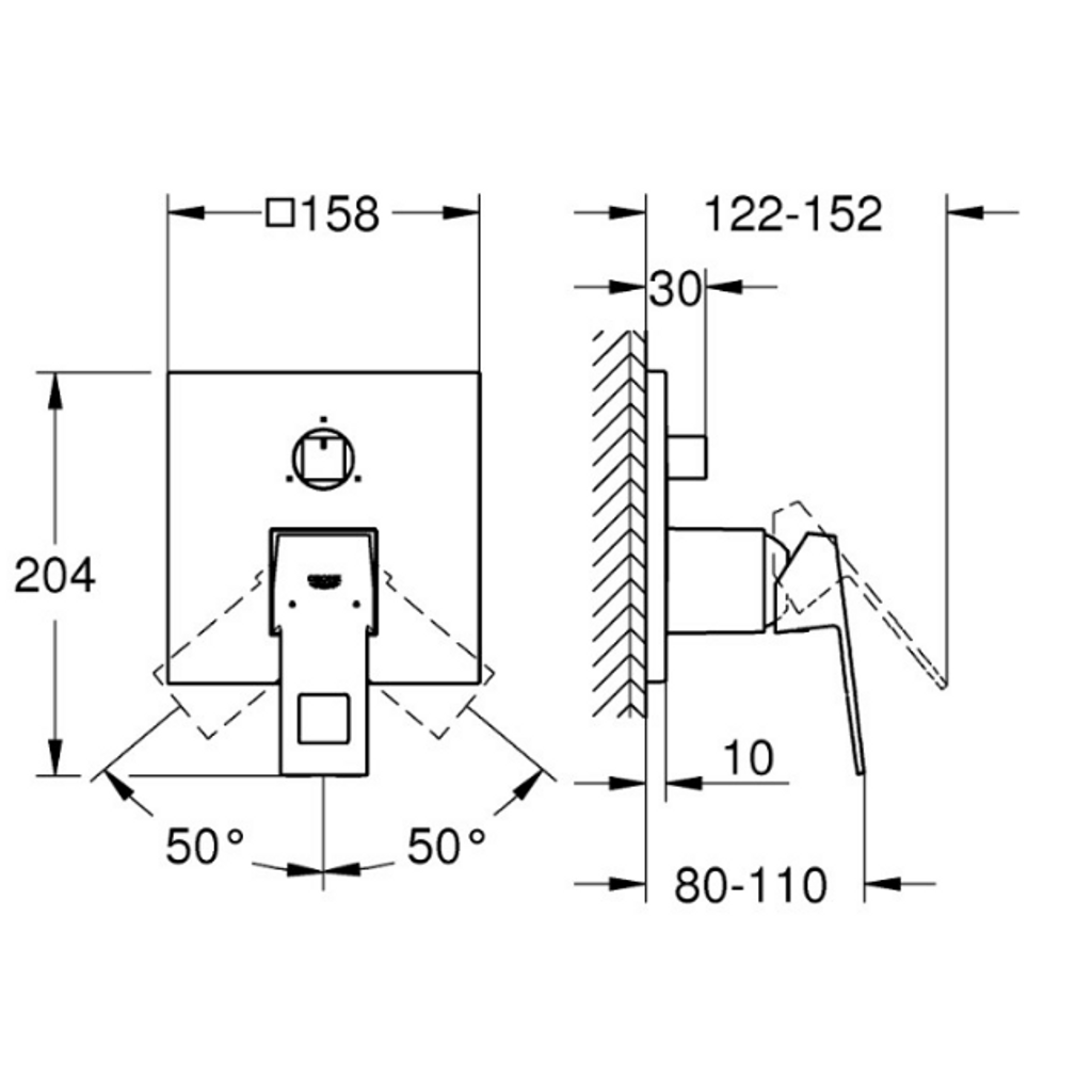 GROHE pokrivna ploča za kadu/tuš EUROCUBE (24094000)