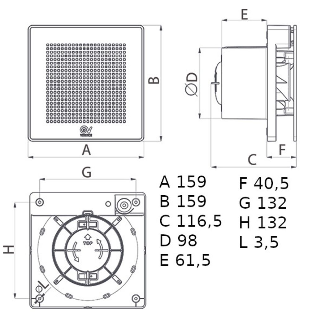 Vortice aksijalni ventilator kupaonice PUNTO evo ME 100/4 LL  (11260)