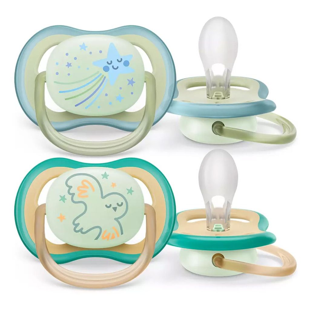 AVENT SCF376/18 utješna duda - silikon 0-6m, m, noćna, 2/1 Ultra air