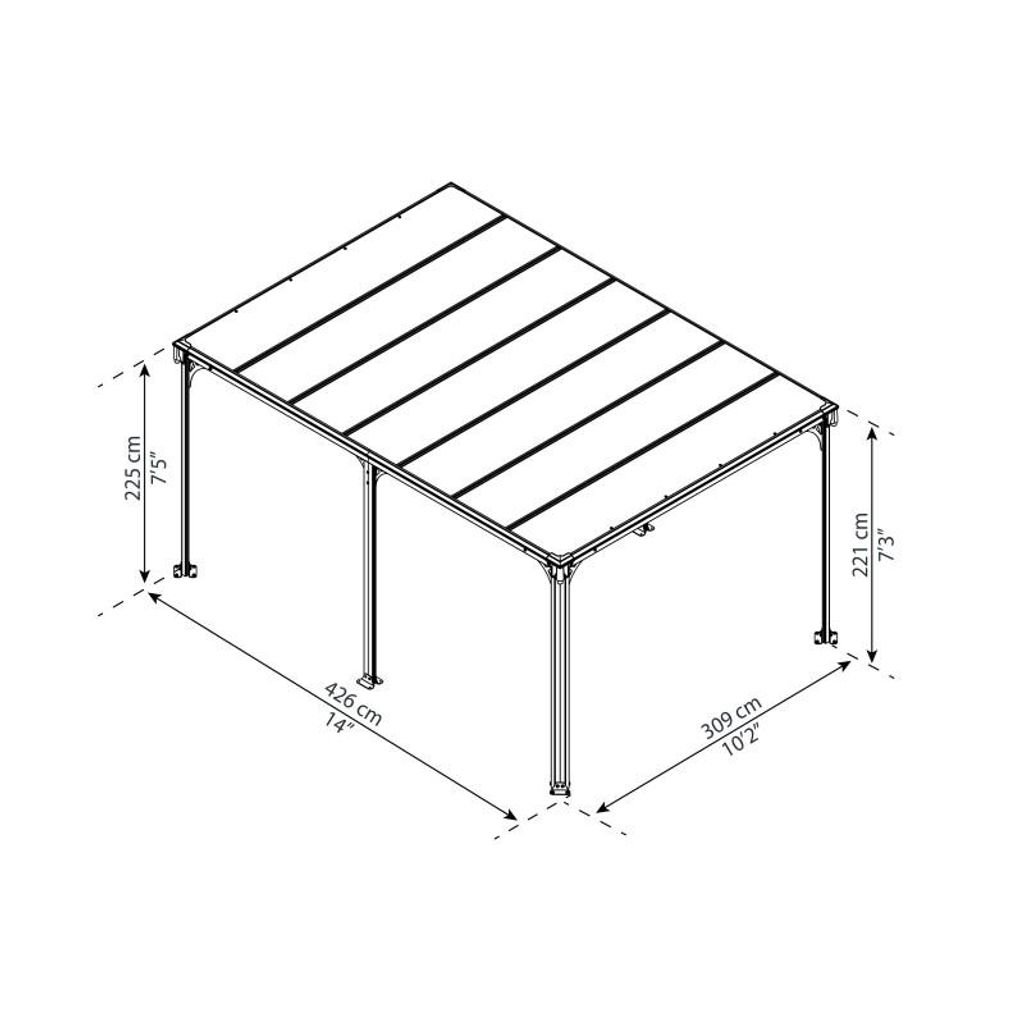 PALRAM GARDEN PAVILION MILANO 4300, siva/brončana