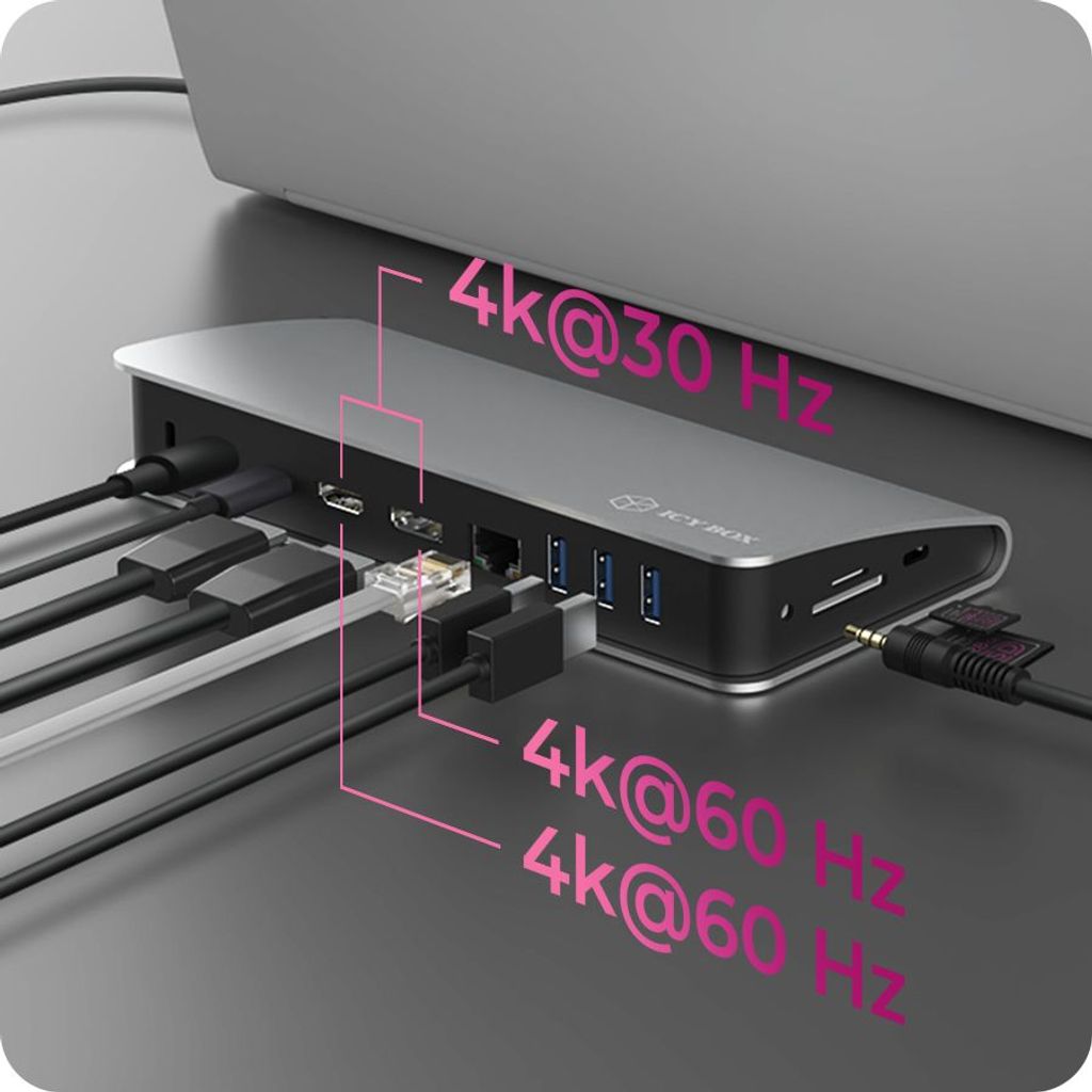 ICYBOX priključna stanica za prijenosno računalo s napajanjem 60 W IB-DK2408-C 11-u-1 USB priključna stanica tipa C