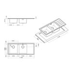 APELL sudoper LINEAR PLUS LNP 1162 ILBC 116x50 cm - lijevi ocjeđivač